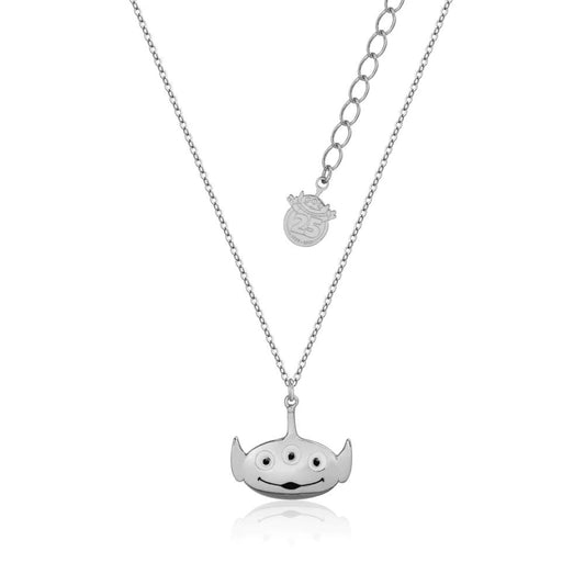 DISNEY COUTURE KINGDOM TOY STORY ALIEN NECKLACE WHITE GOLD PLATED
