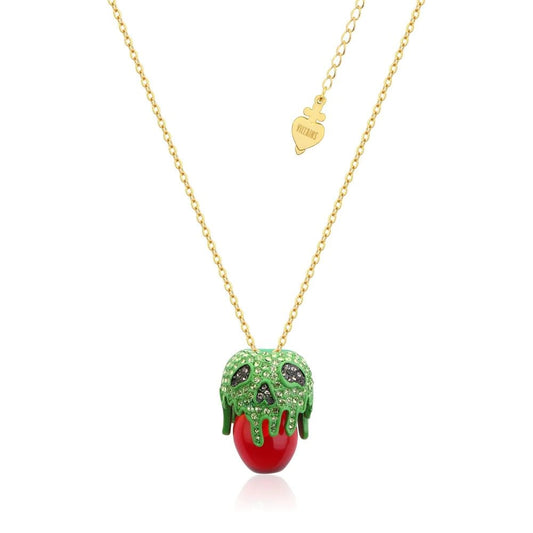 DISNEY COUTURE KINGDOM SNOW WHITE POISON APPLE NECKLACE YELLOW GOLD PLATED