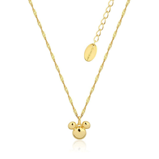 DISNEY COUTURE KINGDOM MICKEY MOUSE PENDANT NECKLACE YELLOW GOLD PLATED