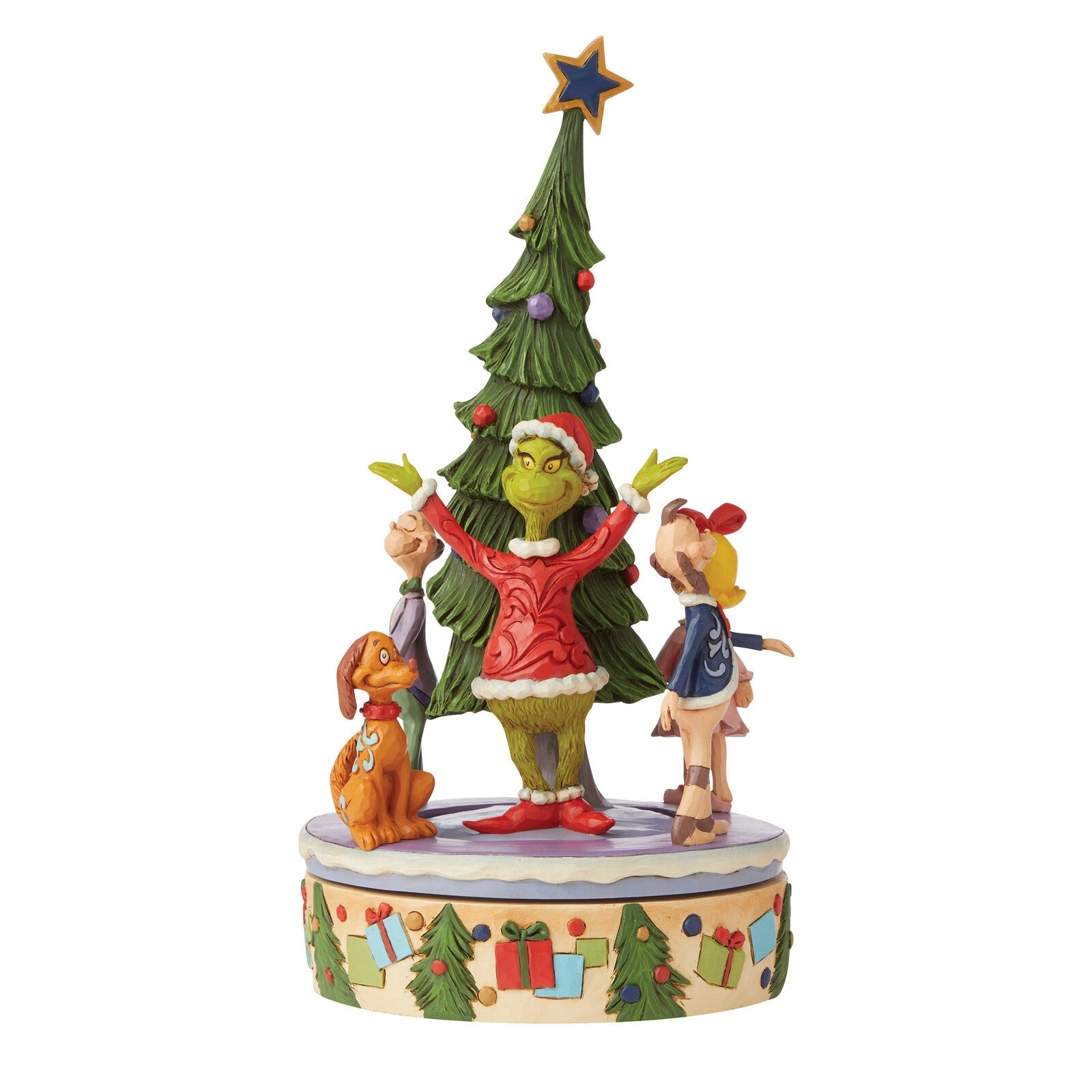 THE GRINCH DR. SEUSS BY JIM SHORE GRINCH ROTATING FIGURINE WHO'S GOING AROUND 25.5CM