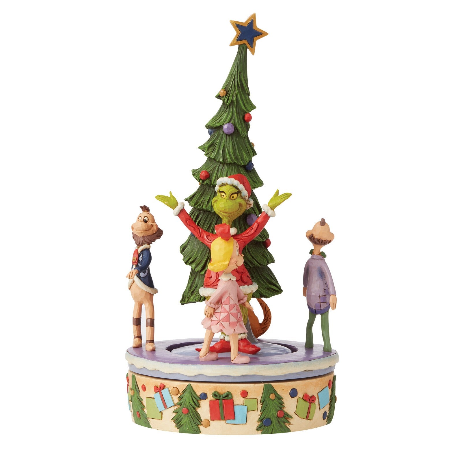 THE GRINCH DR. SEUSS BY JIM SHORE GRINCH ROTATING FIGURINE WHO'S GOING AROUND 25.5CM