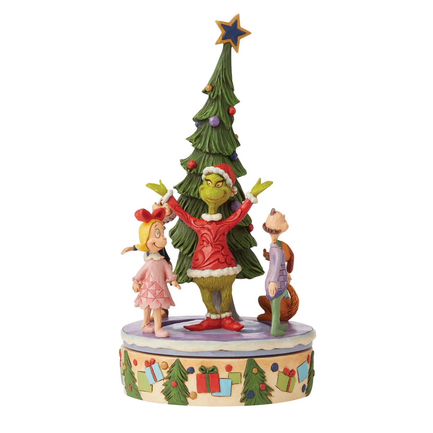 THE GRINCH DR. SEUSS BY JIM SHORE GRINCH ROTATING FIGURINE WHO'S GOING AROUND 25.5CM