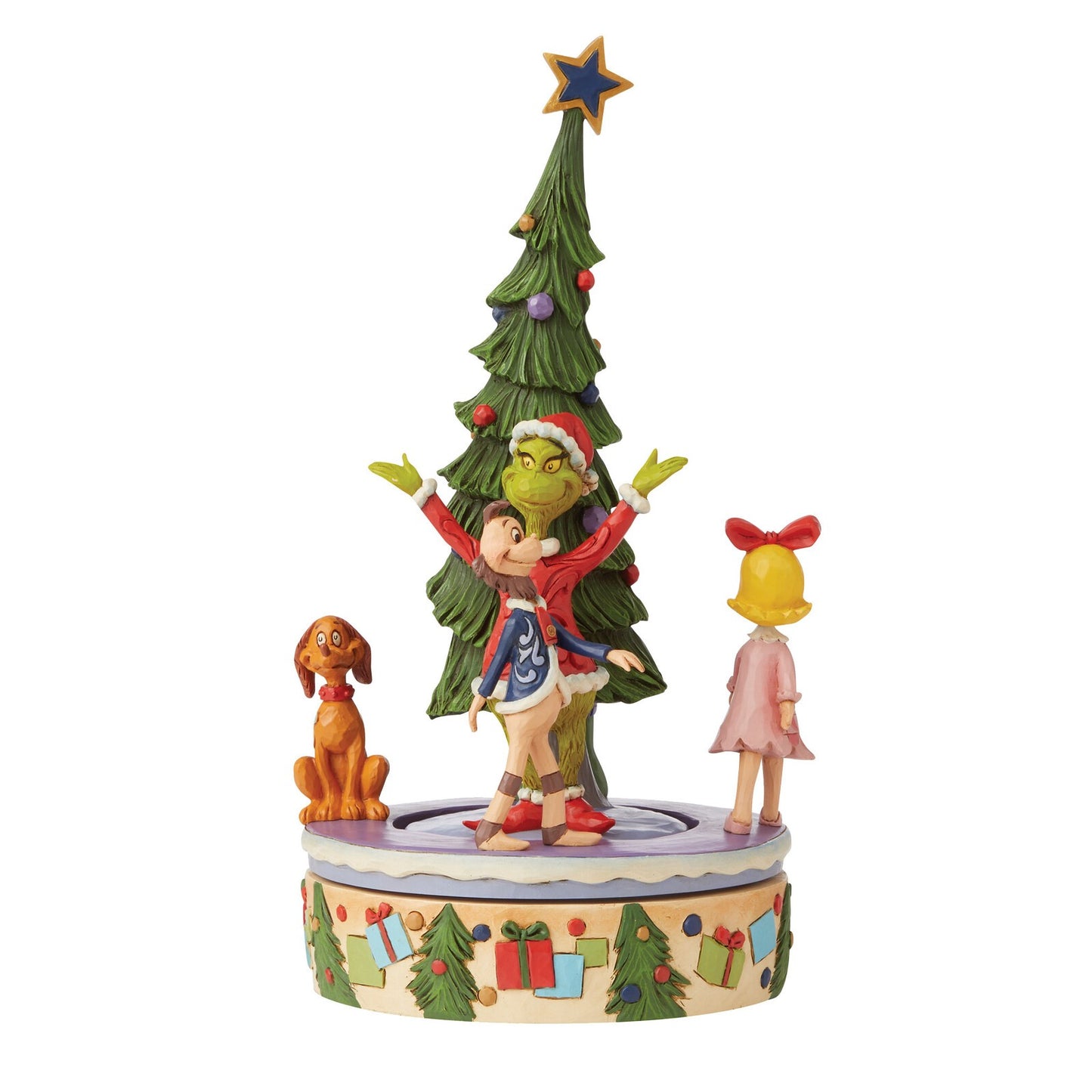 THE GRINCH DR. SEUSS BY JIM SHORE GRINCH ROTATING FIGURINE WHO'S GOING AROUND 25.5CM