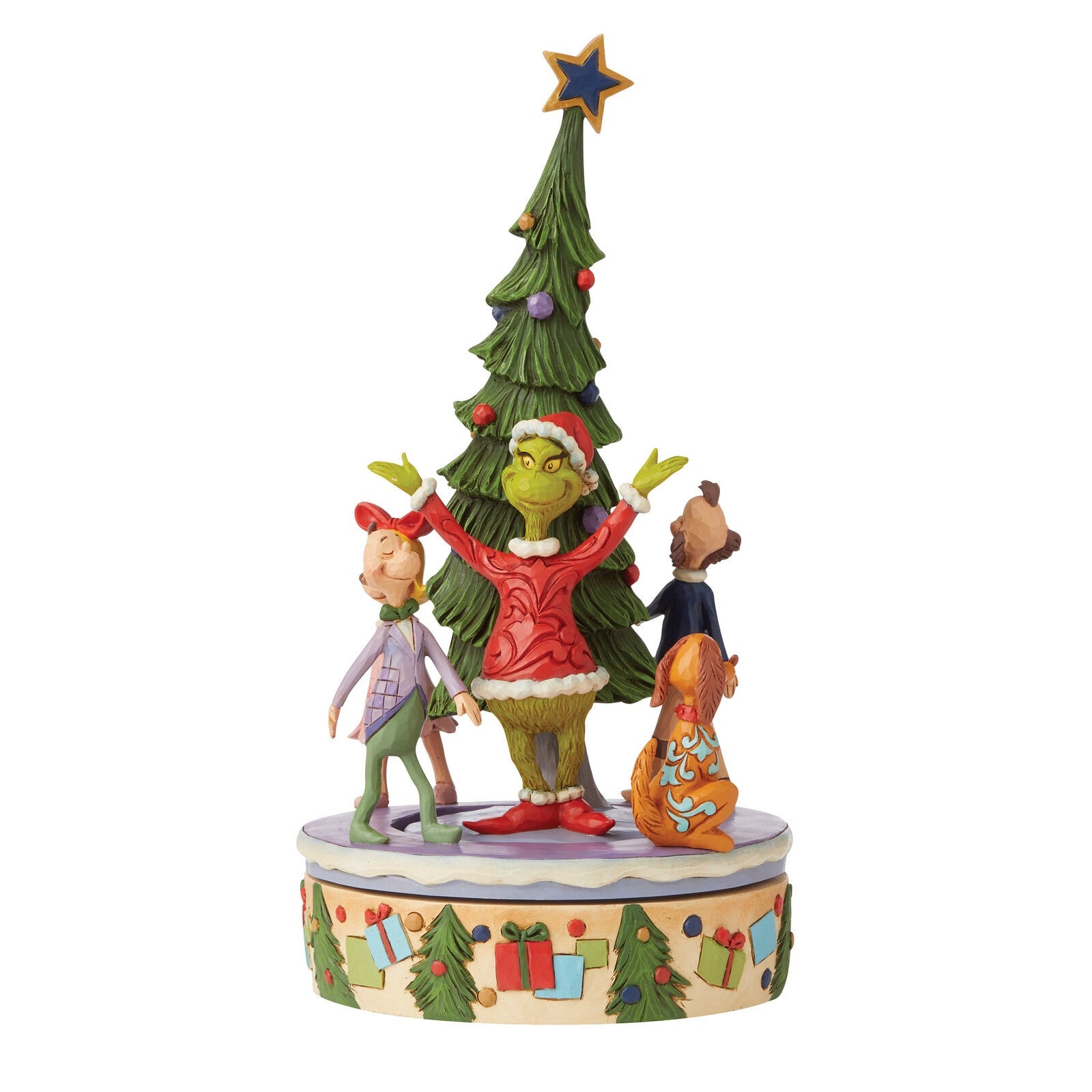 THE GRINCH DR. SEUSS BY JIM SHORE GRINCH ROTATING FIGURINE WHO'S GOING AROUND 25.5CM