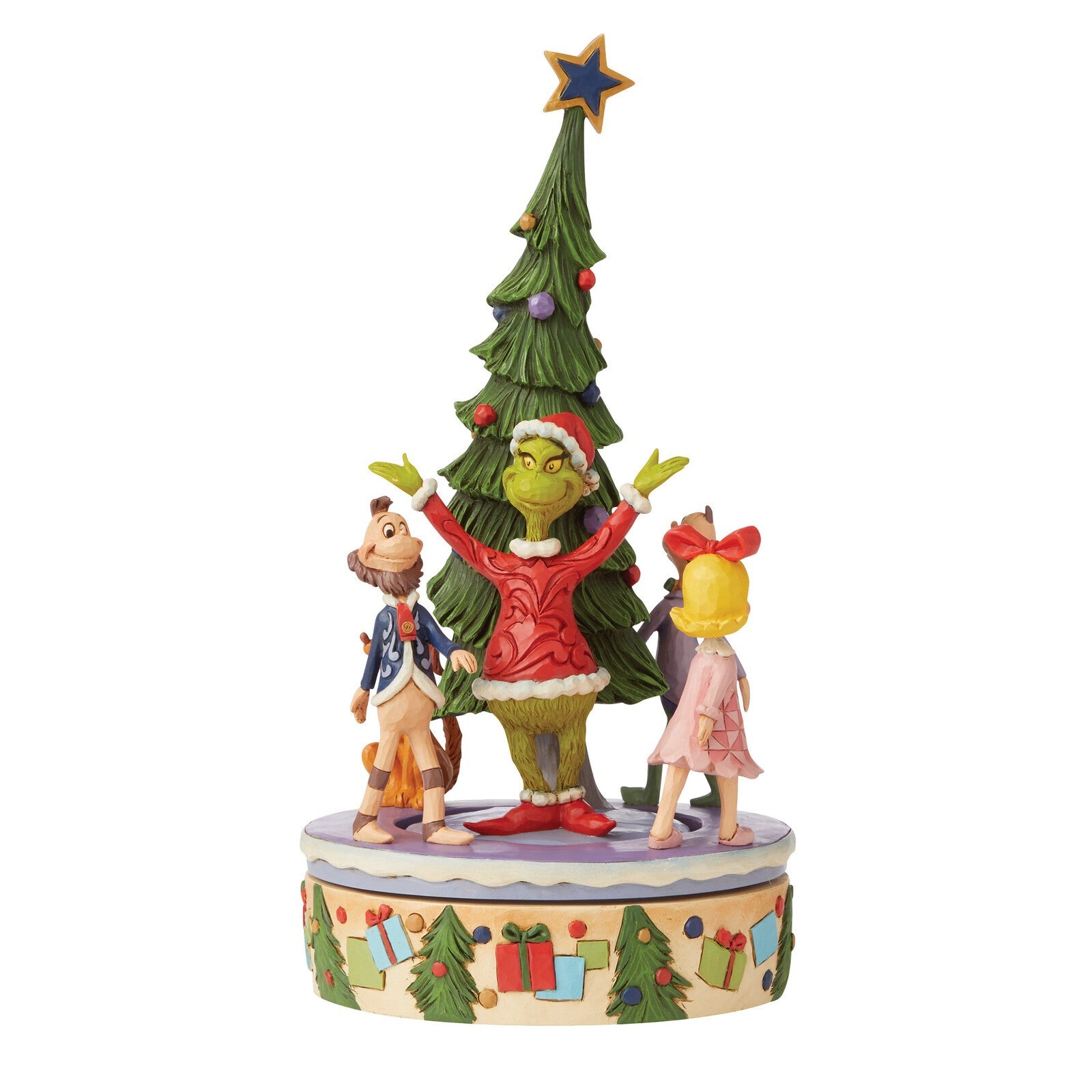 THE GRINCH DR. SEUSS BY JIM SHORE GRINCH ROTATING FIGURINE WHO'S GOING AROUND 25.5CM