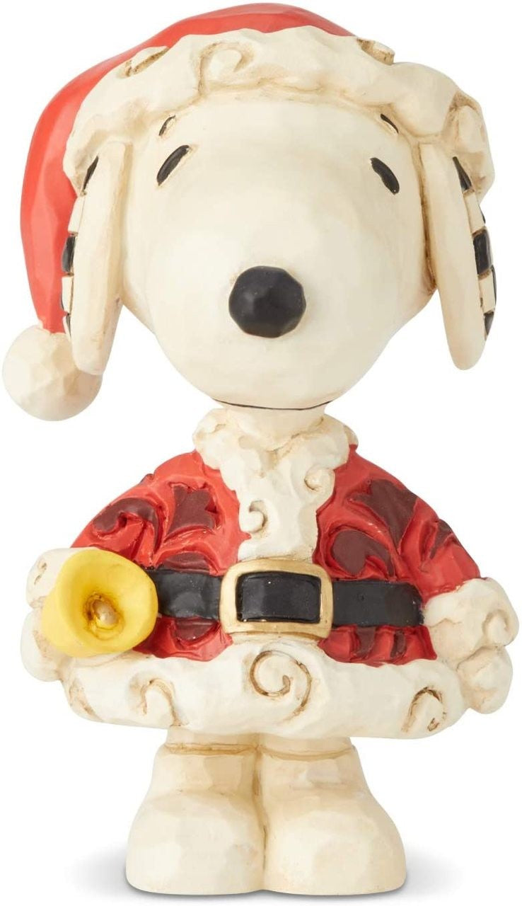 PEANUTS BY JIM SHORE CHRISTMAS SNOOPY SANTA WITH BELL MINI