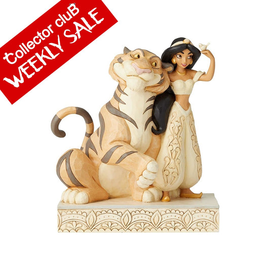 DISNEY TRADITIONS BY JIM SHORE WHITE WOODLAND JASMINE & RAJAH 20CM