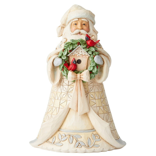 HEARTWOOD CREEK BY JIM SHORE CHRISTMAS WOODLAND SANTA WITH WREATH AND CARDINALS