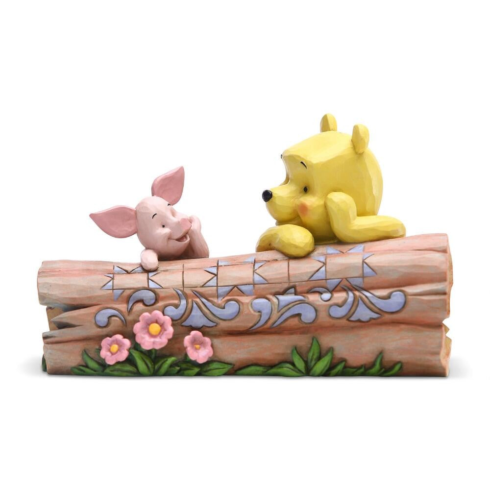 DISNEY TRADITIONS BY JIM SHORE POOH AND PIGLET ON LOG 10CM