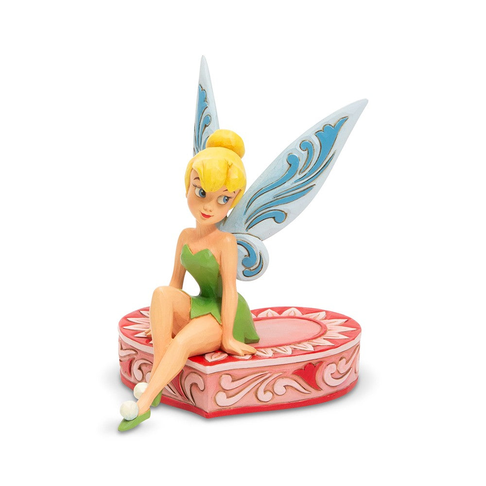 DISNEY TRADITIONS BY JIM SHORE TINKER BELL SITTING ON HEART 13CM