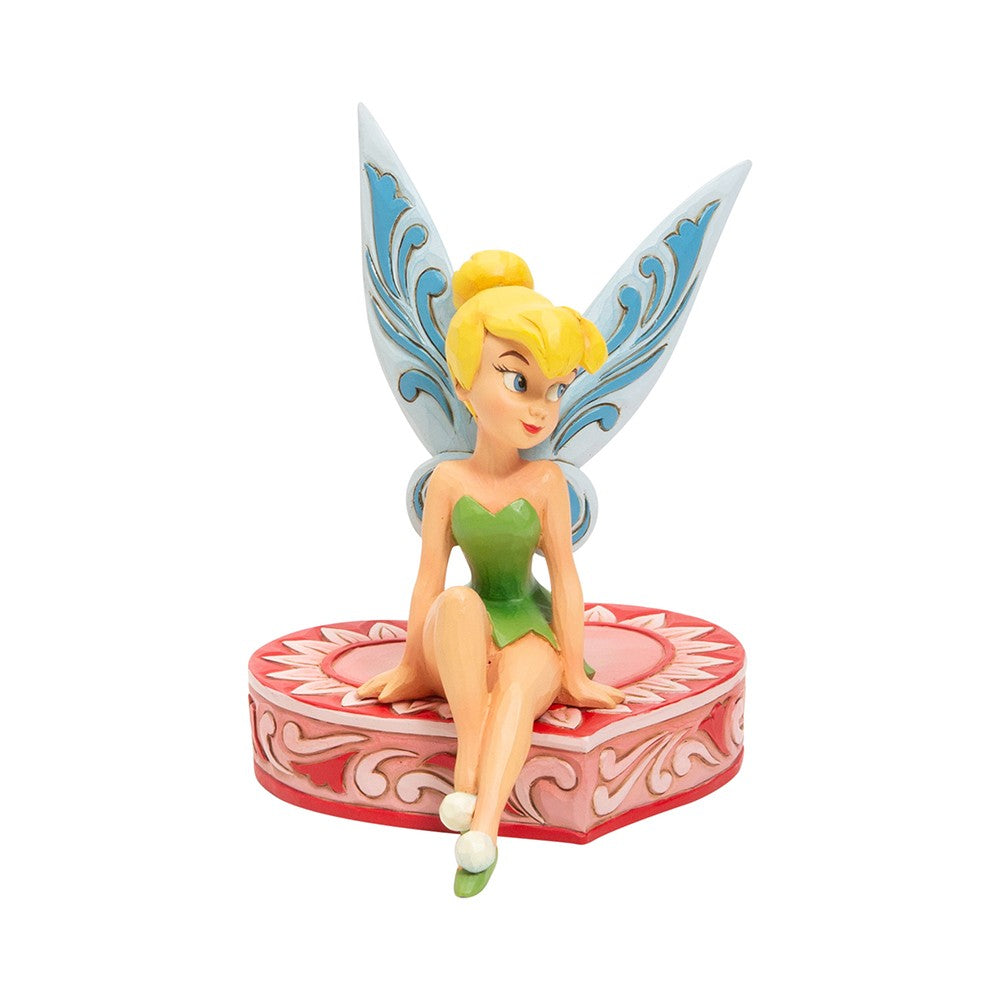 DISNEY TRADITIONS BY JIM SHORE TINKER BELL SITTING ON HEART 13CM