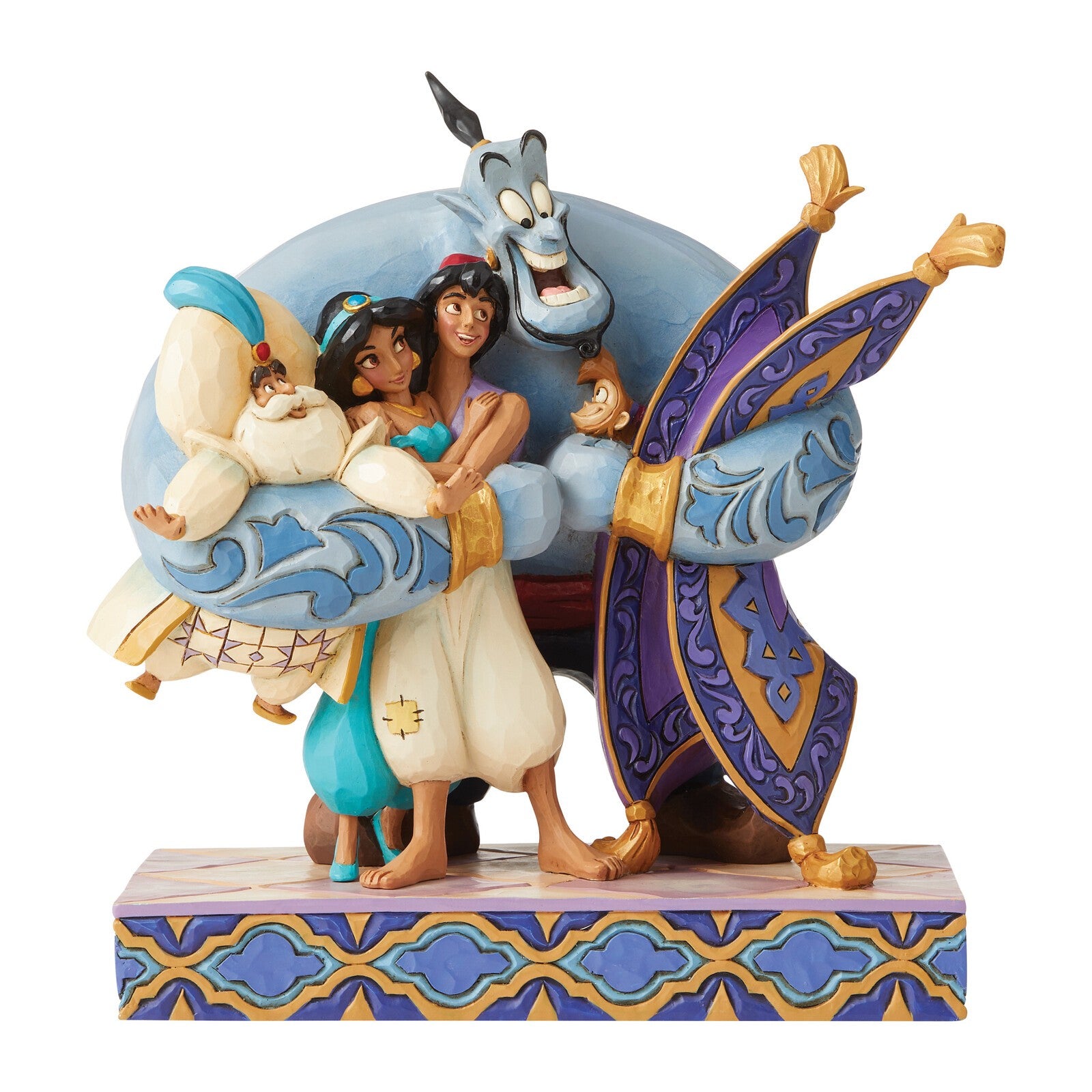 DISNEY TRADITIONS BY JIM SHORE JASMINE ALADDIN GENIE ABU THE SULTAN GROUP HUG 20CM