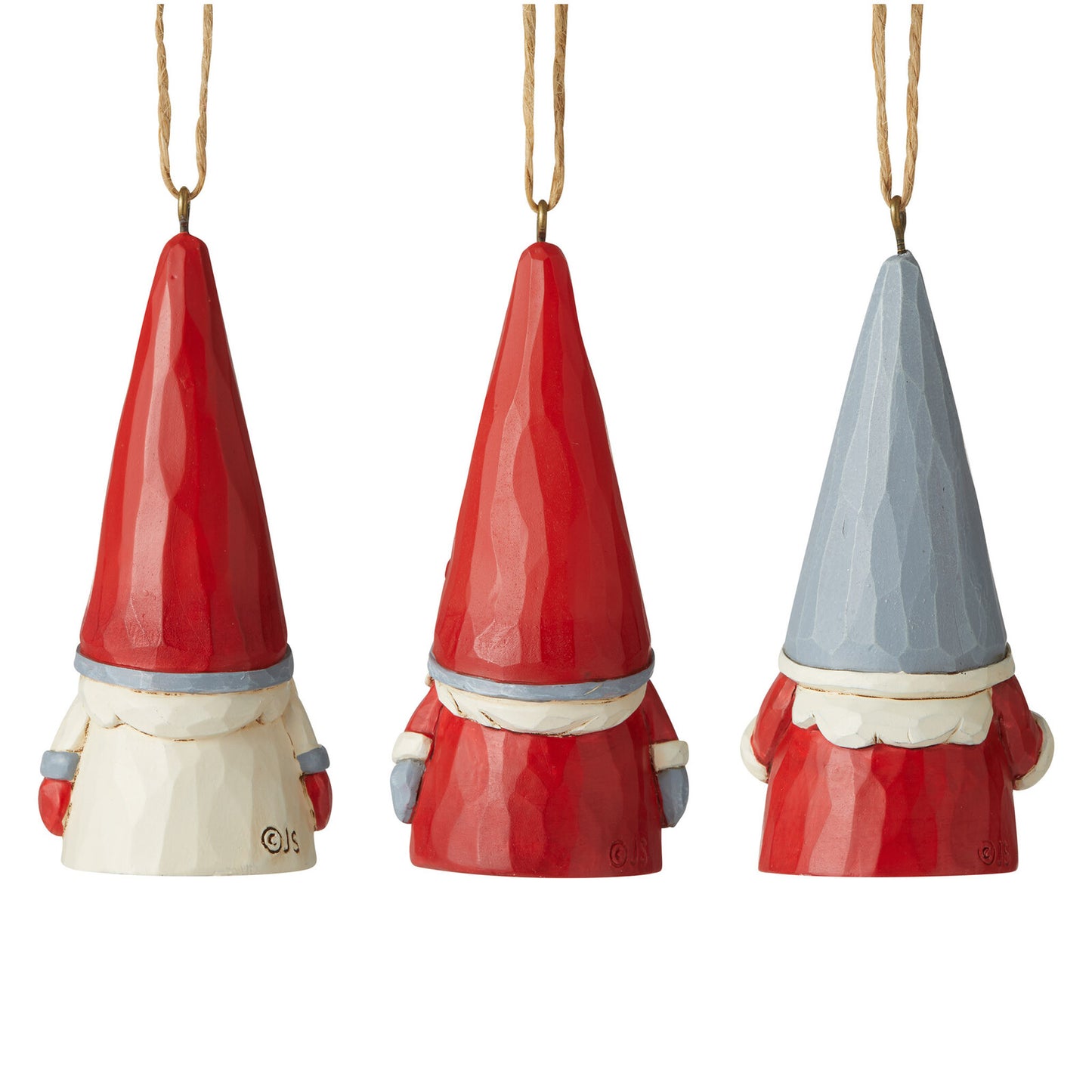 HEARTWOOD CREEK BY JIM SHORE HANGING ORNAMENTS SET OF THREE MINI GNOMES 7.6CM