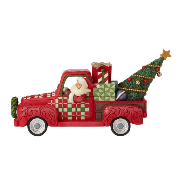 COUNTRY LIVING BY JIM SHORE CHRISTMAS SANTA IN RED TRUCK