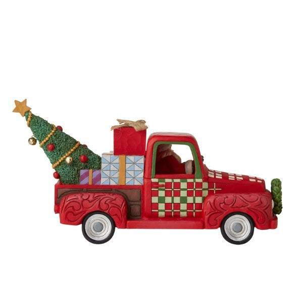 COUNTRY LIVING BY JIM SHORE CHRISTMAS SANTA IN RED TRUCK