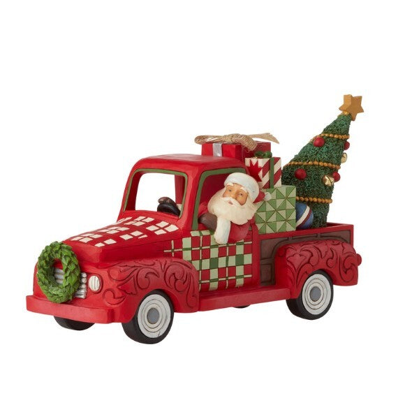 COUNTRY LIVING BY JIM SHORE CHRISTMAS SANTA IN RED TRUCK