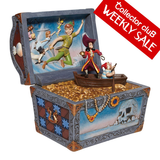 DISNEY TRADITIONS BY JIM SHORE PETER PAN TREASURE CHEST SCENE 23CM