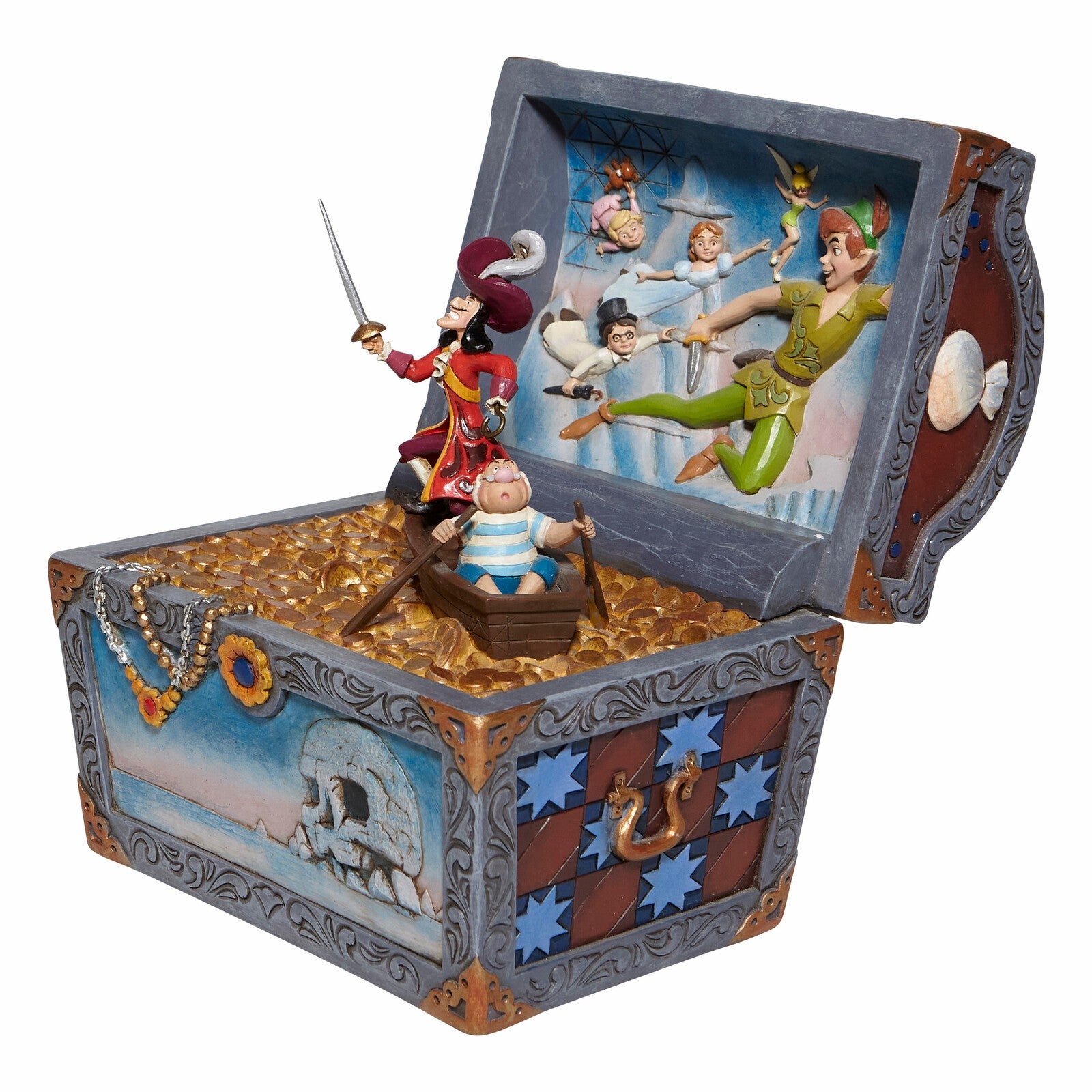 DISNEY TRADITIONS BY JIM SHORE PETER PAN TREASURE CHEST SCENE 23CM