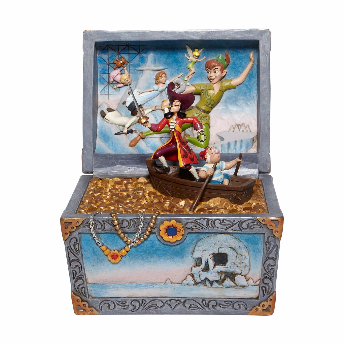 DISNEY TRADITIONS BY JIM SHORE PETER PAN TREASURE CHEST SCENE 23CM