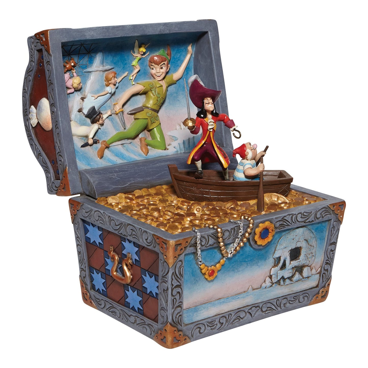 DISNEY TRADITIONS BY JIM SHORE PETER PAN TREASURE CHEST SCENE 23CM