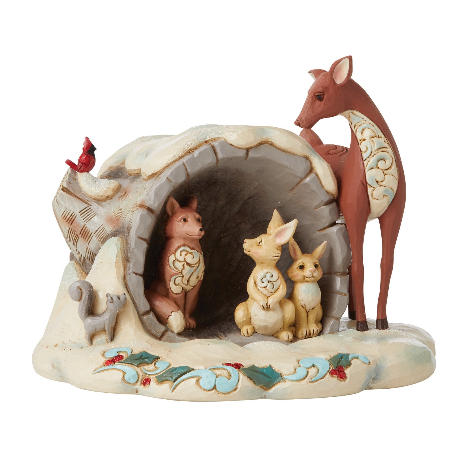 HEARTWOOD CREEK BY JIM SHORE CHRISTMAS ANIMALS WITH HOLLOW LOG