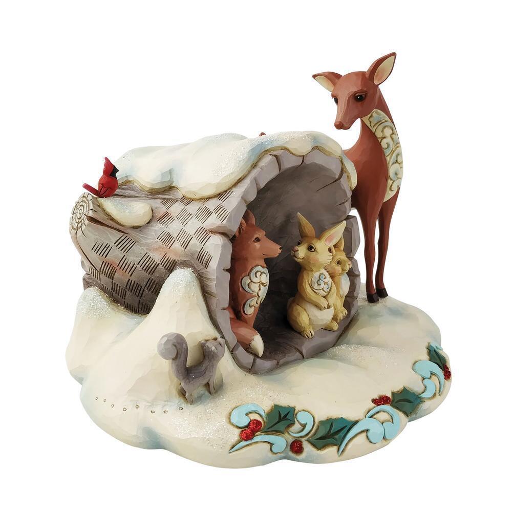 HEARTWOOD CREEK BY JIM SHORE CHRISTMAS ANIMALS WITH HOLLOW LOG