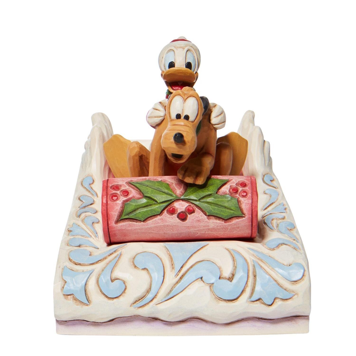 DISNEY TRADITIONS BY JIM SHORE CHRISTMAS DONALD & PLUTO SLEDDING 11.5CM