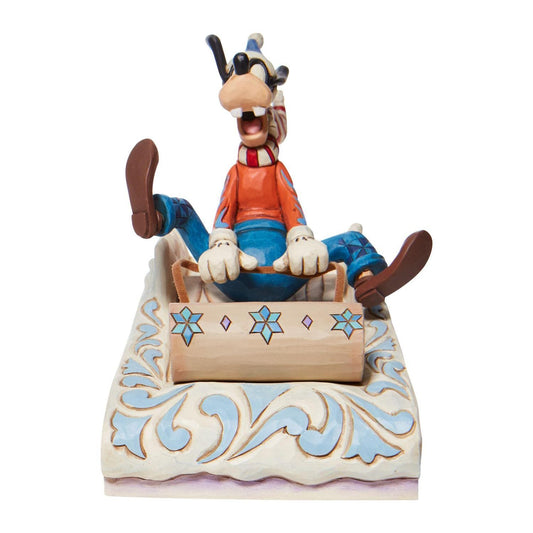 DISNEY TRADITIONS BY JIM SHORE CHRISTMAS GOOFY SLEDDING 14CM