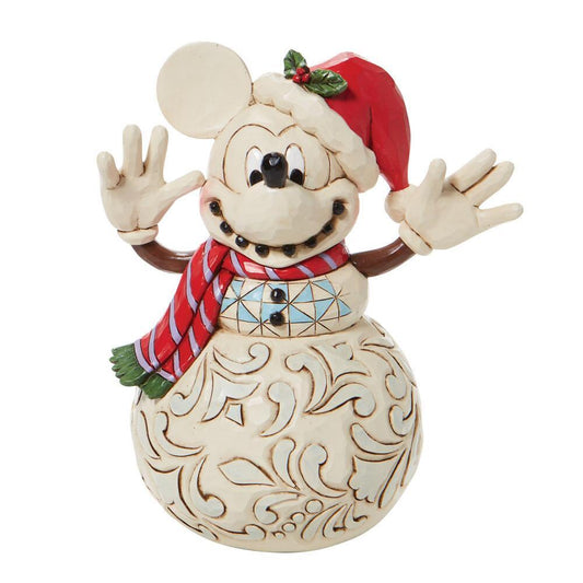 DISNEY TRADITIONS BY JIM SHORE CHRISTMAS MICKEY SNOWMAN 17CM