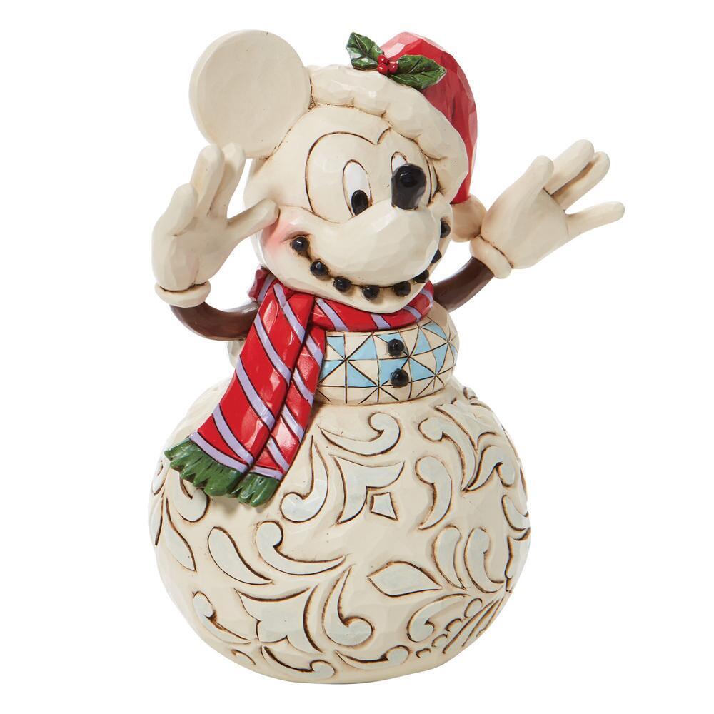 DISNEY TRADITIONS BY JIM SHORE CHRISTMAS MICKEY SNOWMAN 17CM