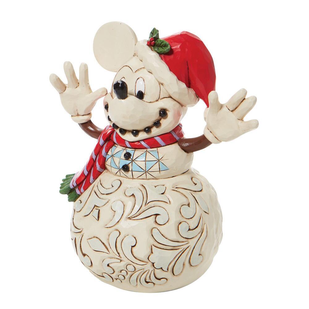 DISNEY TRADITIONS BY JIM SHORE CHRISTMAS MICKEY SNOWMAN 17CM