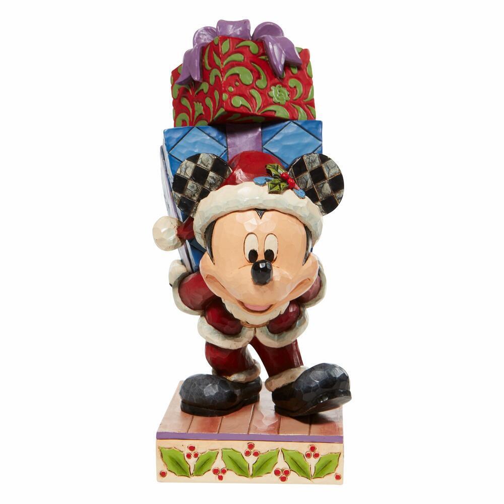 DISNEY TRADITIONS BY JIM SHORE CHRISTMAS MICKEY HOLDING PRESENTS 22.5CM