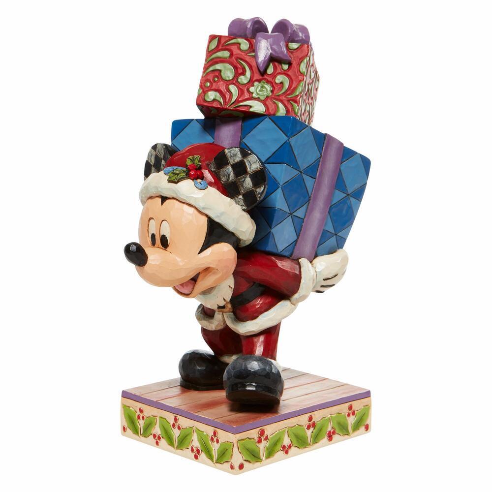 DISNEY TRADITIONS BY JIM SHORE CHRISTMAS MICKEY HOLDING PRESENTS 22.5CM