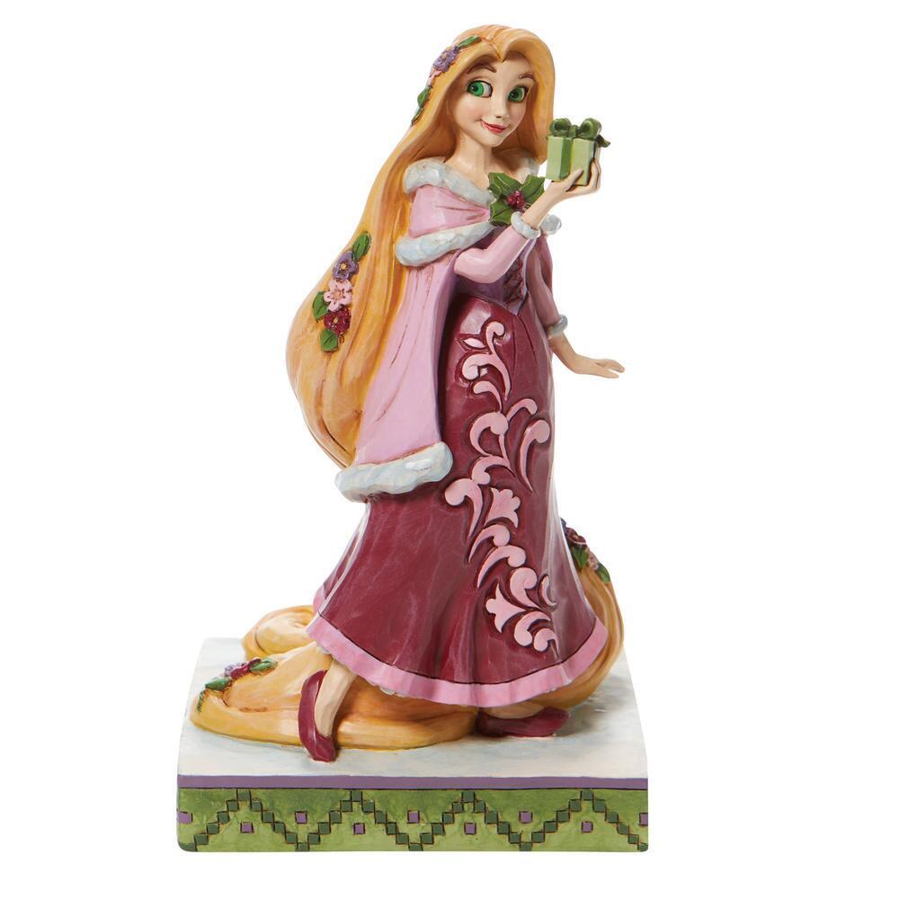 DISNEY TRADITIONS BY JIM SHORE CHRISTMAS RAPUNZEL WITH GIFT 18.5CM