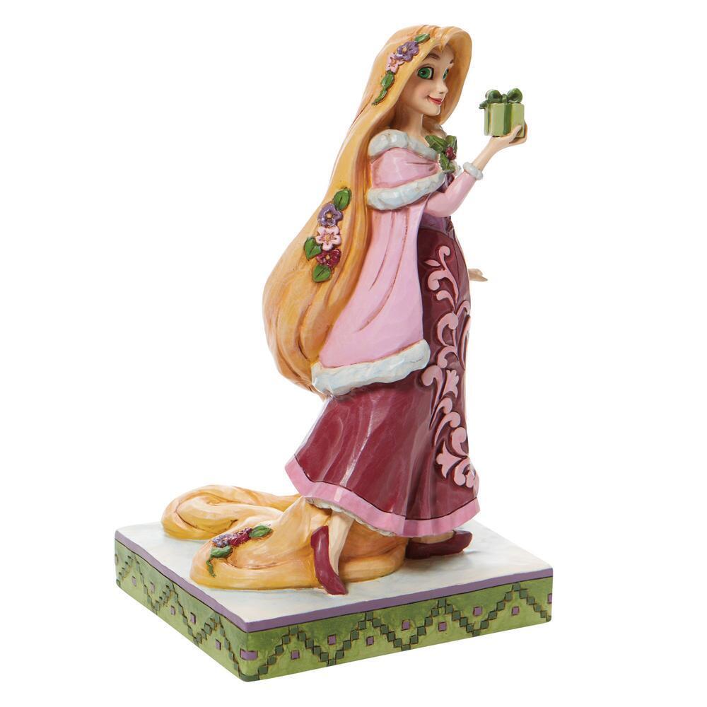 DISNEY TRADITIONS BY JIM SHORE CHRISTMAS RAPUNZEL WITH GIFT 18.5CM