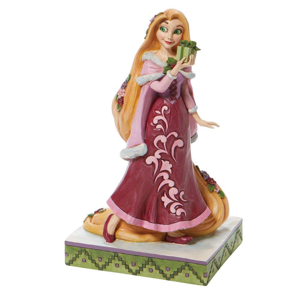 DISNEY TRADITIONS BY JIM SHORE CHRISTMAS RAPUNZEL WITH GIFT 18.5CM