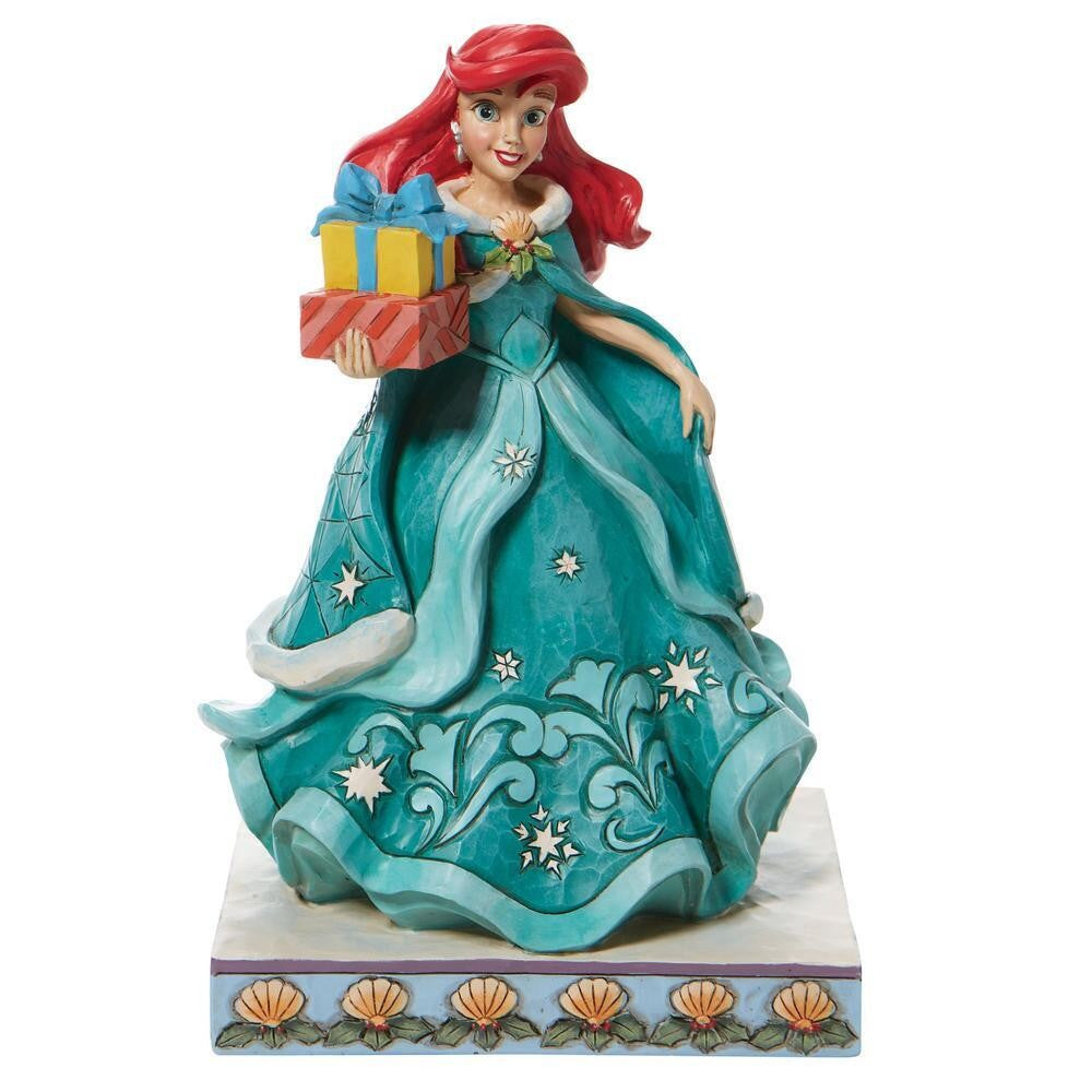 DISNEY TRADITIONS BY JIM SHORE THE LITTLE MERMAID CHRISTMAS ARIEL HOLDING GIFTS