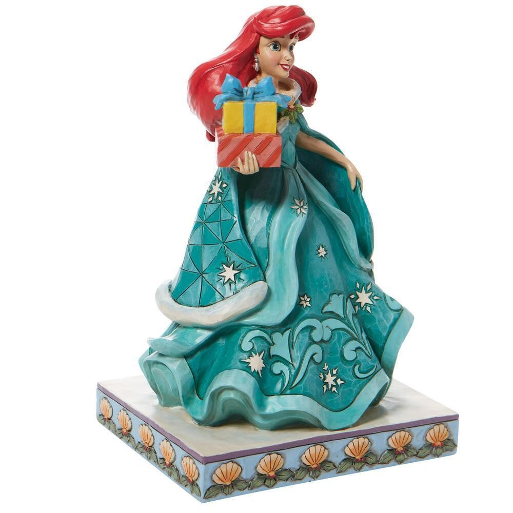 DISNEY TRADITIONS BY JIM SHORE THE LITTLE MERMAID CHRISTMAS ARIEL HOLDING GIFTS