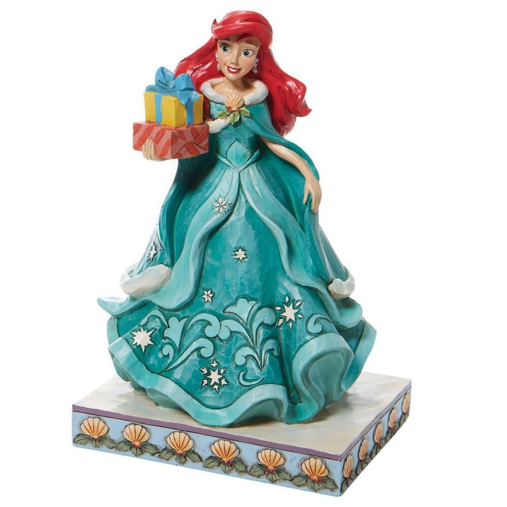 DISNEY TRADITIONS BY JIM SHORE THE LITTLE MERMAID CHRISTMAS ARIEL HOLDING GIFTS