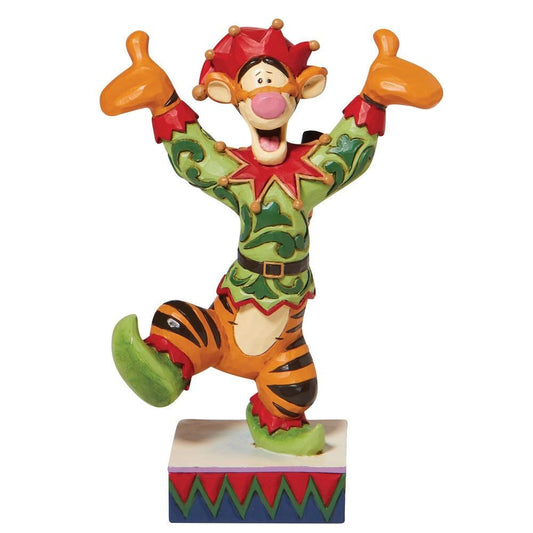 DISNEY TRADITIONS BY JIM SHORE TIGGER AS ELF PERSONALITY POSE 13CM