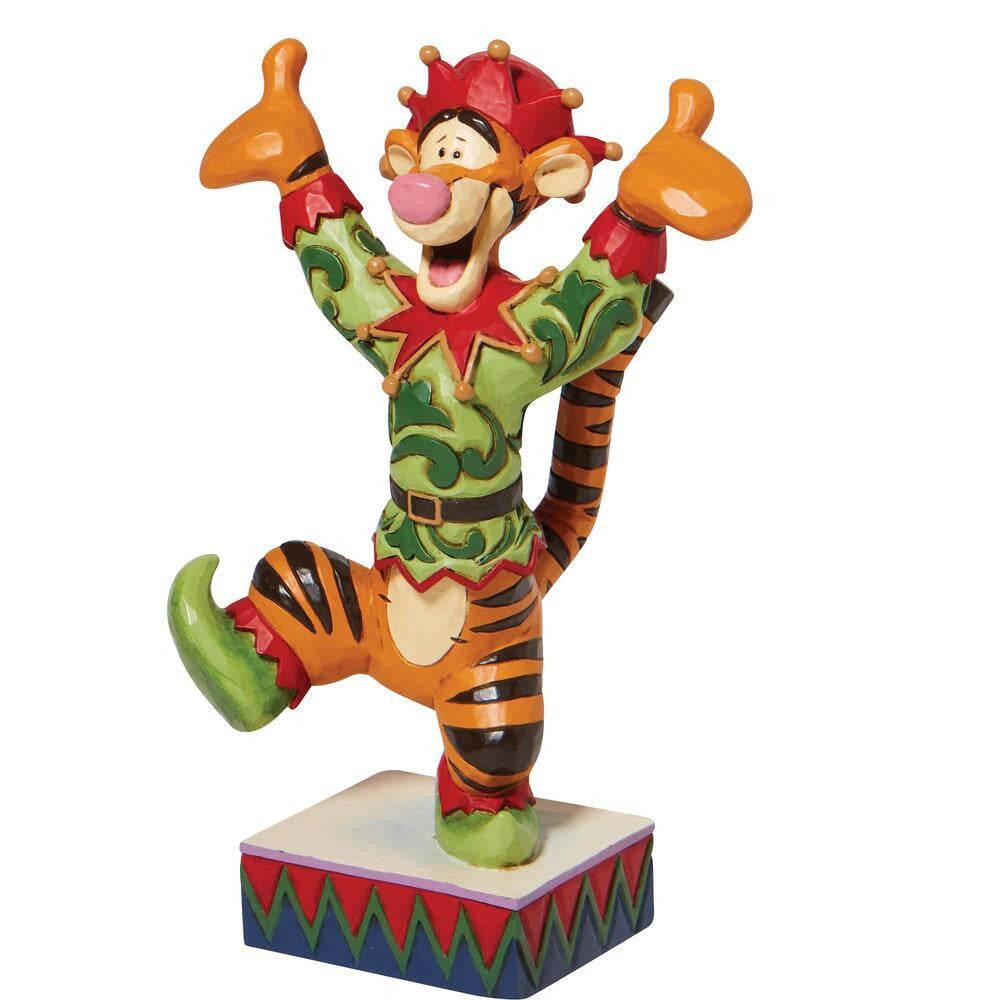 DISNEY TRADITIONS BY JIM SHORE TIGGER AS ELF PERSONALITY POSE 13CM