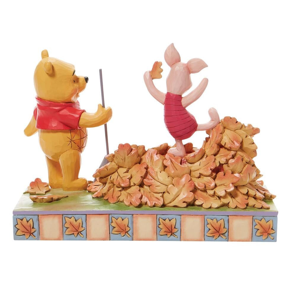 DISNEY TRADITIONS BY JIM SHORE POOH AND PIGLET IN LEAVES 14CM