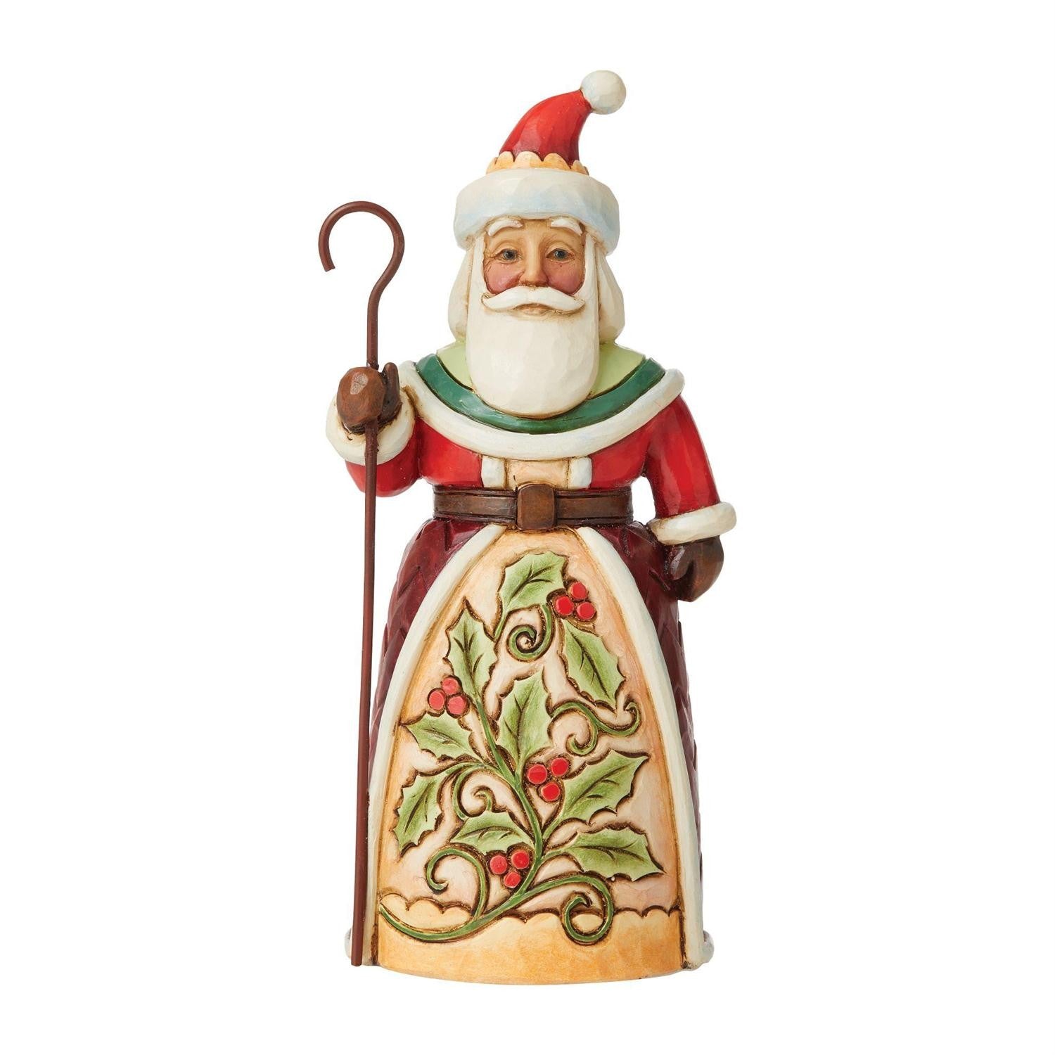 HEARTWOOD CREEK BY JIM SHORE CHRISTMAS PINT SIZE SANTA WITH HOLLY