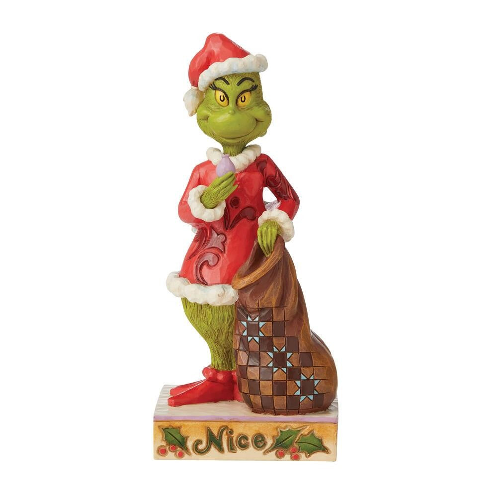 THE GRINCH DR. SEUSS BY JIM SHORE GRINCH TWO SIDED NAUGHTY NICE 21CM