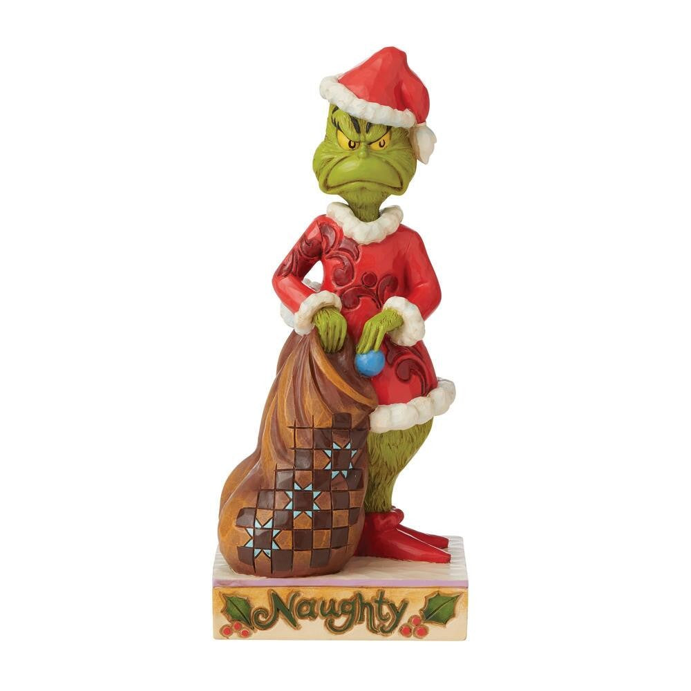 THE GRINCH DR. SEUSS BY JIM SHORE GRINCH TWO SIDED NAUGHTY NICE 21CM