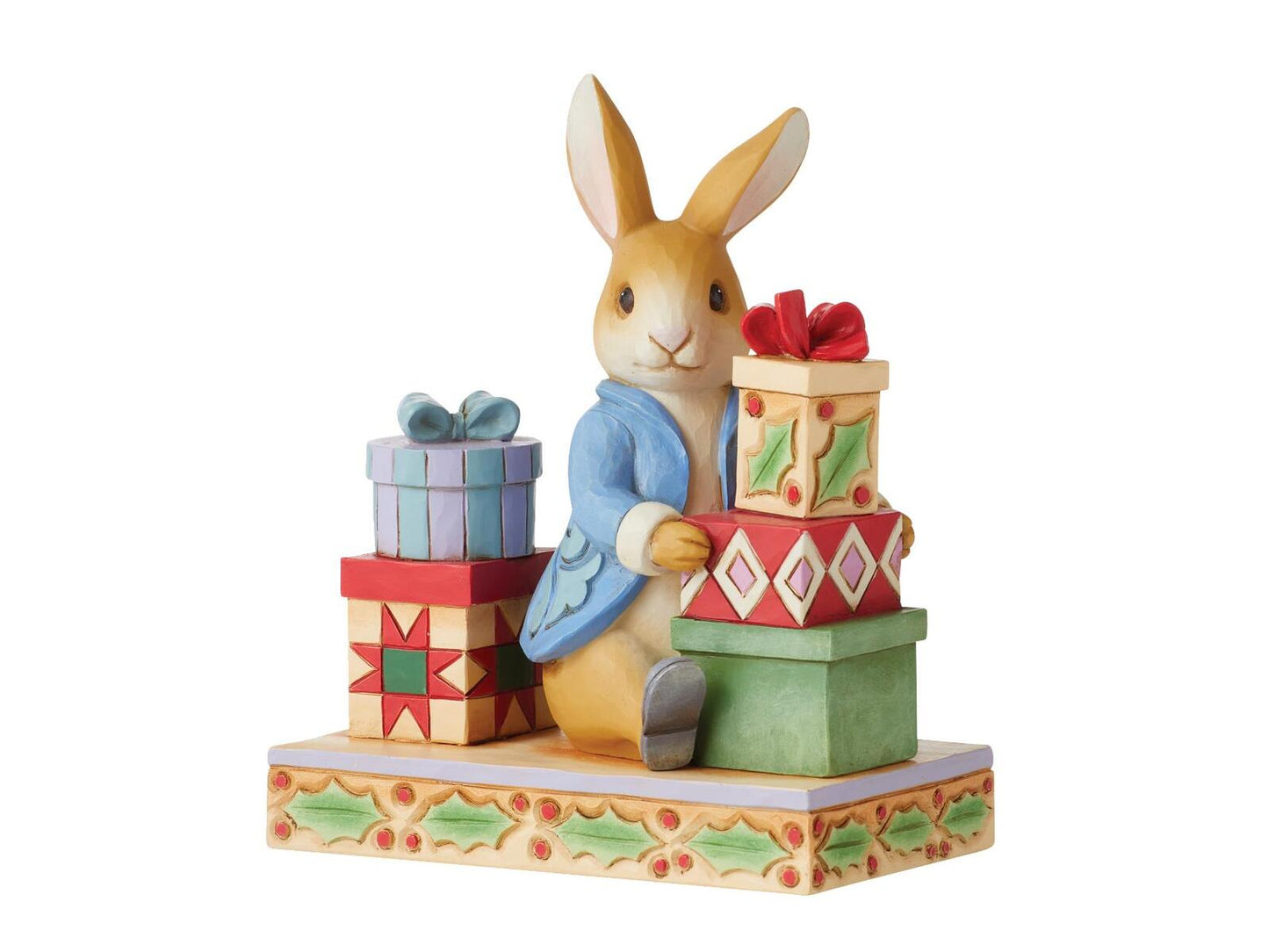 BEATRIX POTTER BY JIM SHORE CHRISTMAS PETER RABBIT WITH PRESENTS