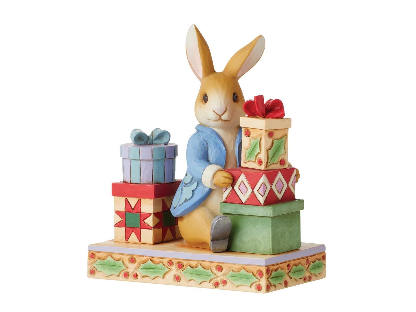 BEATRIX POTTER BY JIM SHORE CHRISTMAS PETER RABBIT WITH PRESENTS