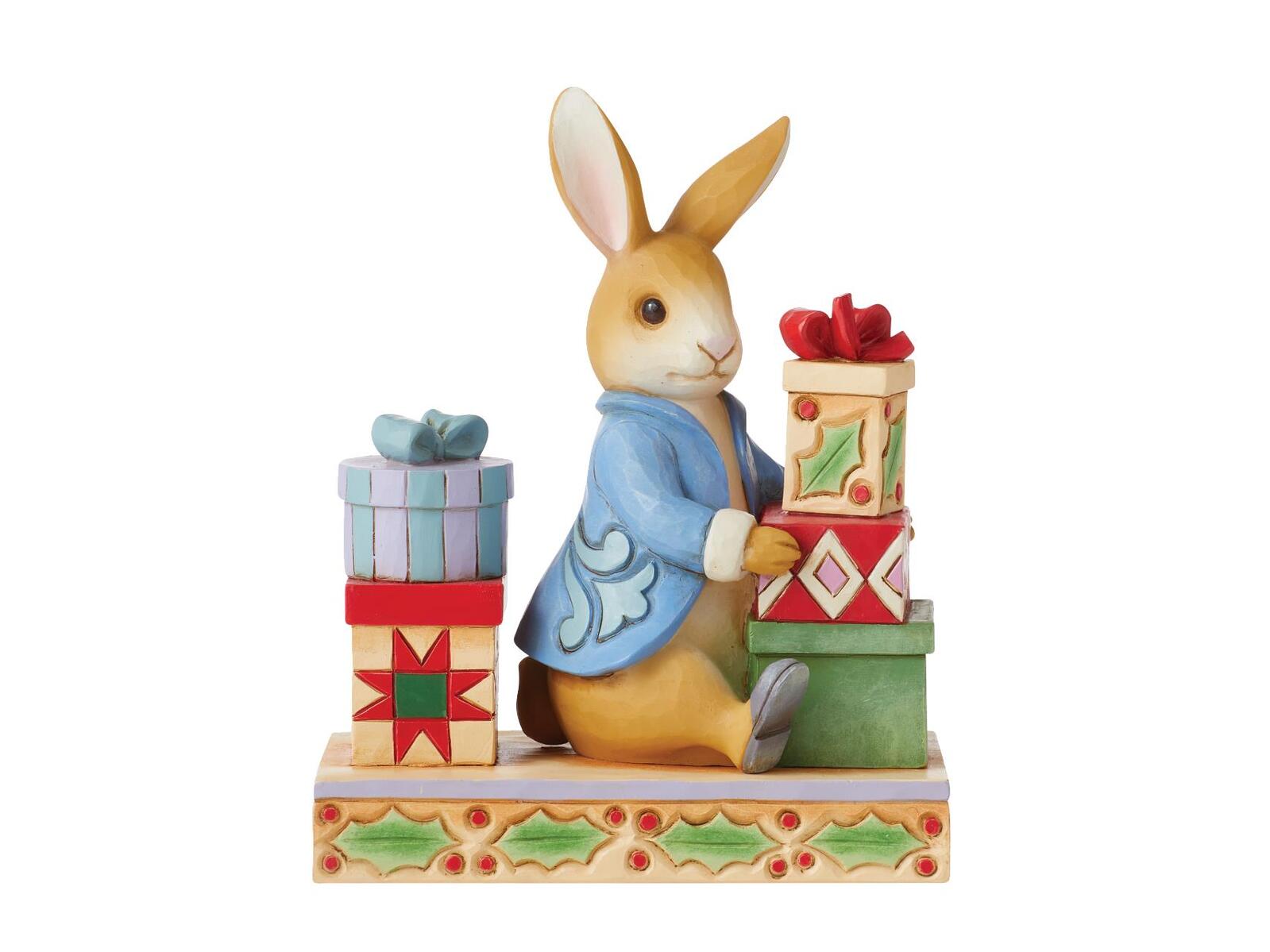 BEATRIX POTTER BY JIM SHORE CHRISTMAS PETER RABBIT WITH PRESENTS