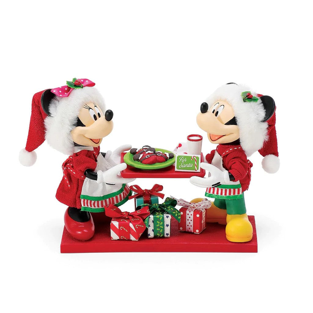 DEPARTMENT 56 POSSIBLE DREAMS DISNEY MICKEY & MINNIE FRESH BAKED FOR SANTA 18CM