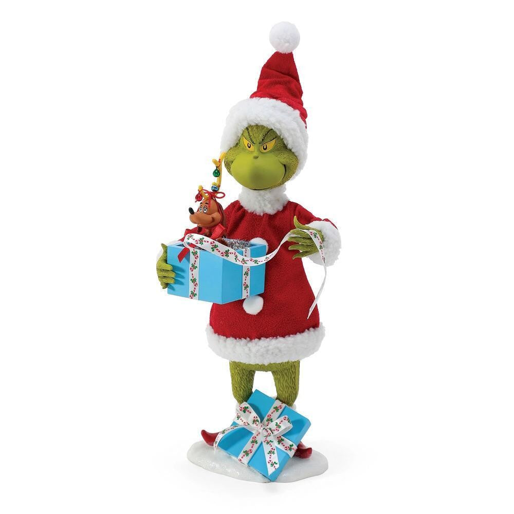 DEPARTMENT 56 POSSIBLE DREAMS THE GRINCH WITH MAX IN GIFT BOX 30.5CM